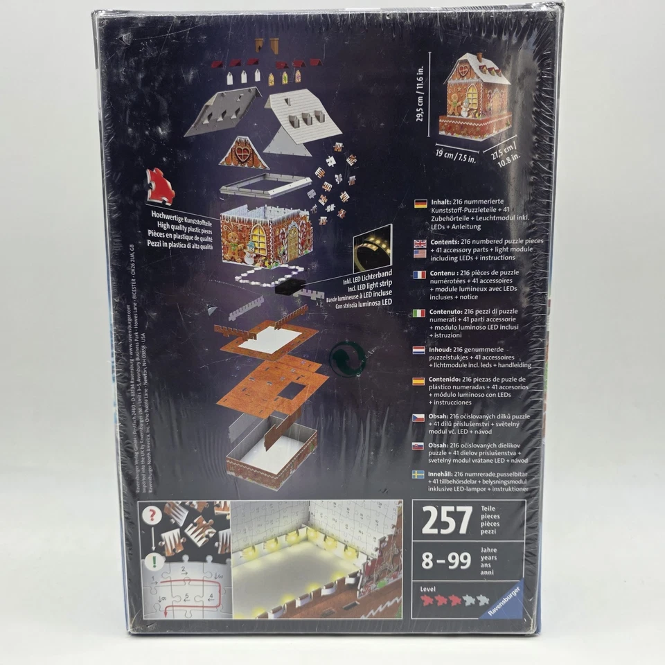 Ravensburger 3D пряничный домик ночное издание пазл светодиодная подсветка - Изображение 2 из 4