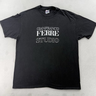 Vintage 90s Gianfranco Ferre Studio Spellout T-Shirt Made In USA Designer RARE