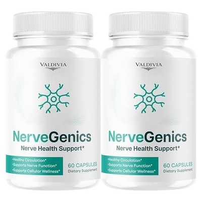 NerveGenics Nerve Health Support Supplement Capsules Neuropathy 2 Pack 120Ct