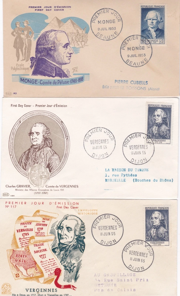 Lot De 6 Enveloppes 1er Jour Sur Soie - Le Vélocipède - France - TBE