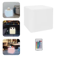 LED Cube Light Pub Bar Stool 16 RGB Colors Changing Chair with Remote Control