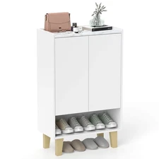 Shoe Storage Cabinet Freestanding Shoe Organizer w/ Anti-tipping Kit Open Shelf