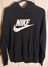 Nike Men  s Size MEDIUM Club Fleece Pullover Black Hoodie Sportswear Sweatshirt