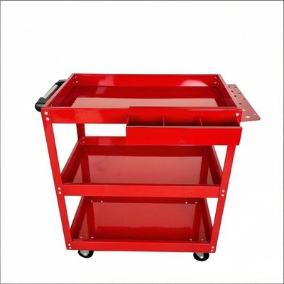 Upgraded 3 Tier Heavy Duty Steel Rolling Utility Cart with Lockable Wheels for