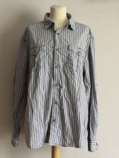 Red Herring XL Men's Grey and White Long Sleeve Shirt 100% Cotton. 