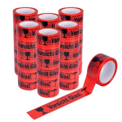 6-360x 66m Klebeband Vorsicht Glas! Hinweis Rollen Band Paketklebeband Paketband