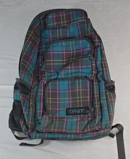 EUC Dakine JEWEL 26L Purple Blue Grey Plaid 14" Laptop Sleeve Organizer Backpack