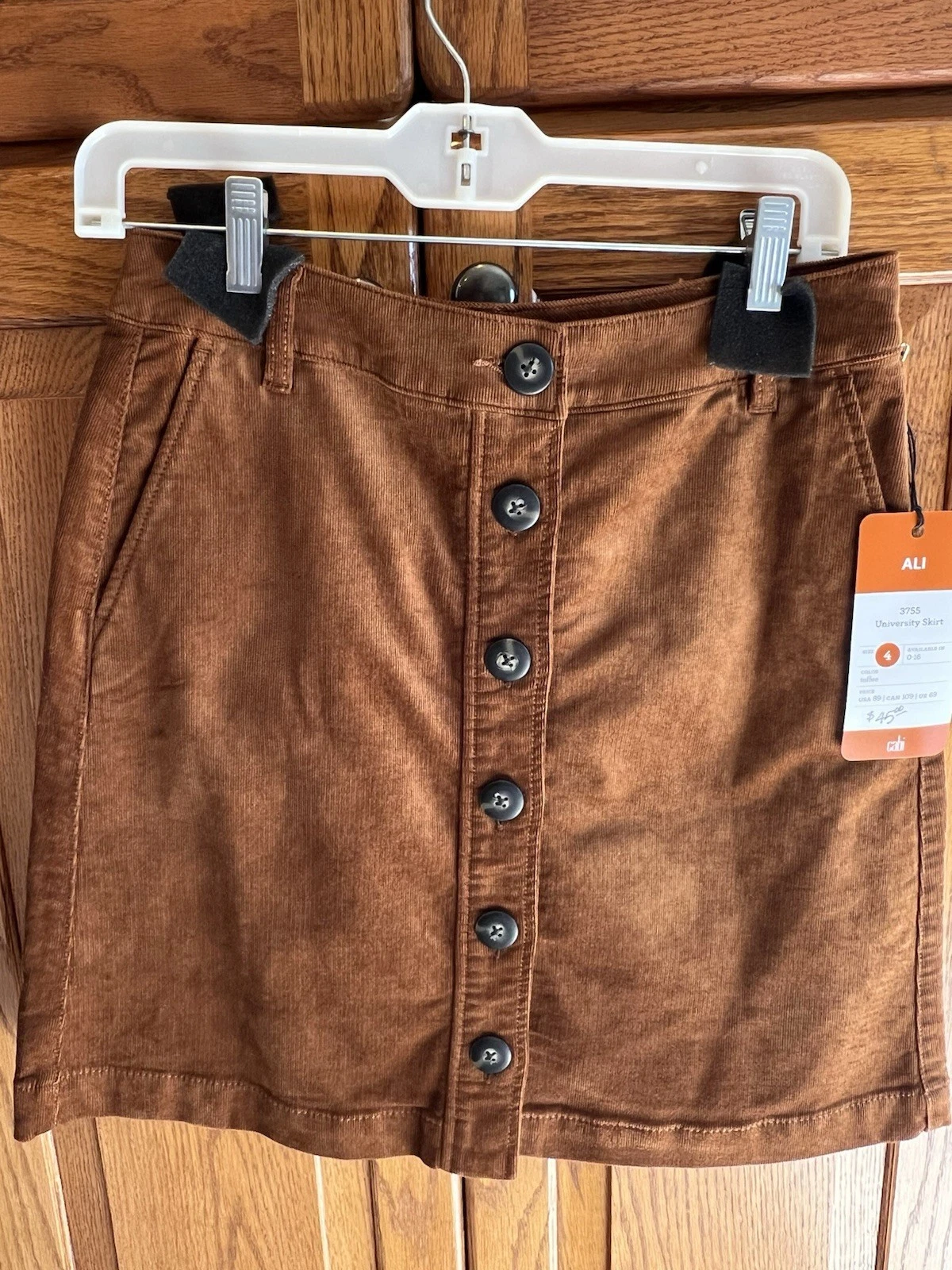 Cabi Corduroy Skirt Womens Size 4 Brown Button Down A Line University Style 3755