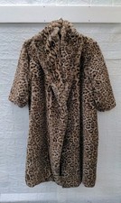 New Fashion Nova Alex Faux Fur Coat Leopard Sz L