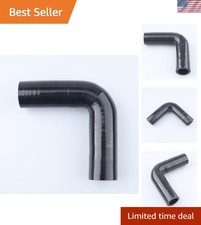 Universal Black Silicone Hose 1" ID, 90  Elbow Coupler, 80 PSI, 3-Ply Reinforced