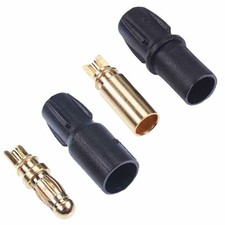 Pair Male + Female SH3.5 Gold Plated Bullet Banana Connectors 20A Amass