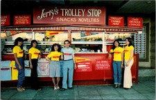 Postcard - Jerry's Trolley Stop Santa Fe Depot - Kettner Blvd San Diego CA (D7)