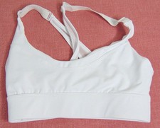 Shein Gym-Sport-BH/Top, reinweiß, gekreuzte Träger, Stretch, Gr. S