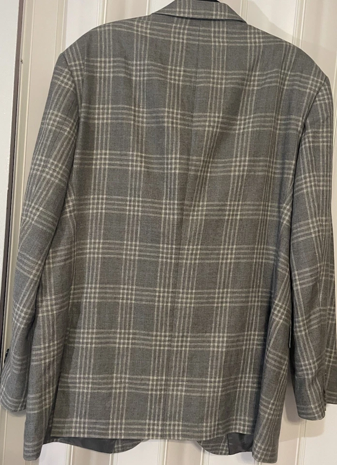 Abrigo Deportivo Hugo Boss Blazer Lana Lino Para Hombre 46R EU 56 Gris Cuadros Chaqueta a Cuadros Foto 2 de 4