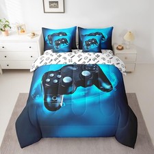 Gaming Bed in a Bag Bedding Set Soft Gamer Console Video Game Comforter Set Q...