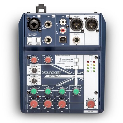 Soundcraft Notepad-5 Analog Mixing Console (USB)
