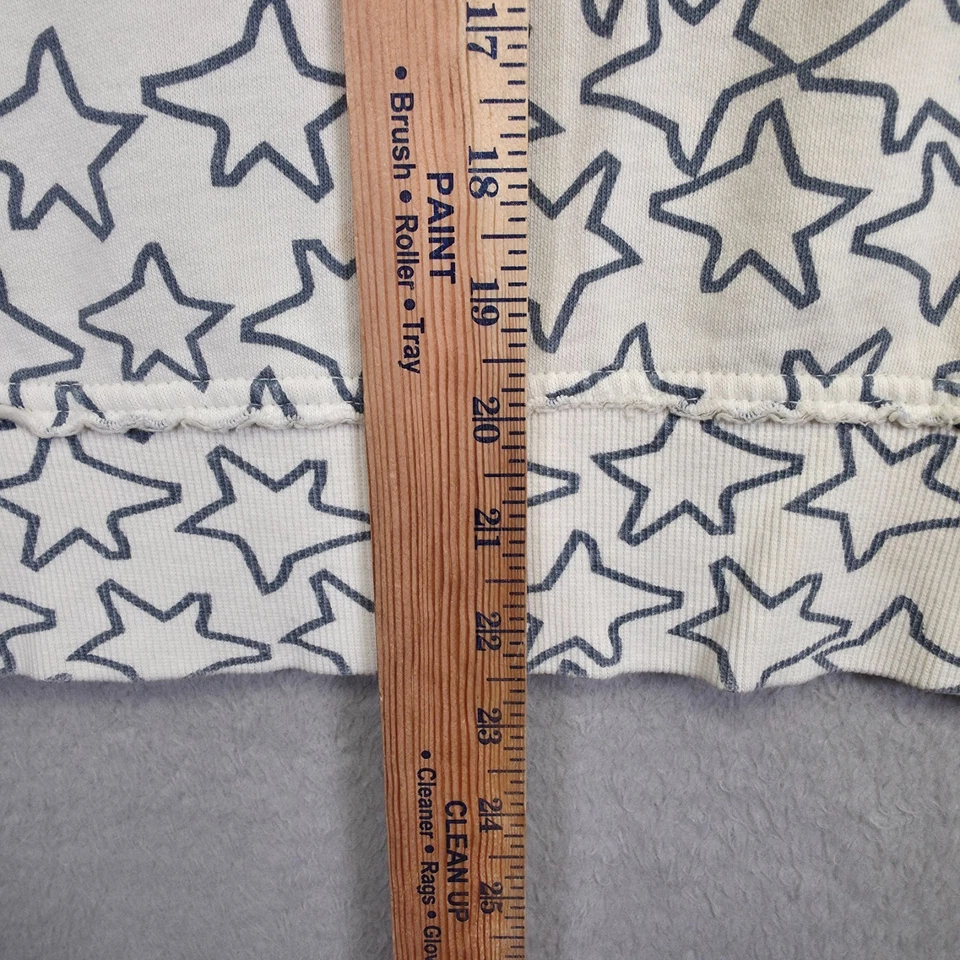 Billabong Hoodie Womens L White Sherpa Hood Star Print Y2K Surf Skate Streetwear - Image 4 of 4