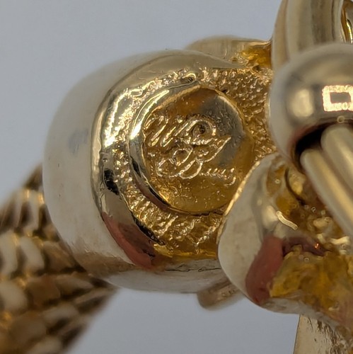 Vintage Whiting & Davis Schlüsselanhänger vergoldet Netz Kranz Schleife klar Strass - Bild 15 von 18