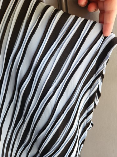 Dana Buchman Womens Sleeveless Shirt Blouse Top Black Lt Blue Stripe Sz 2X EUC - Imagen 3 de 13