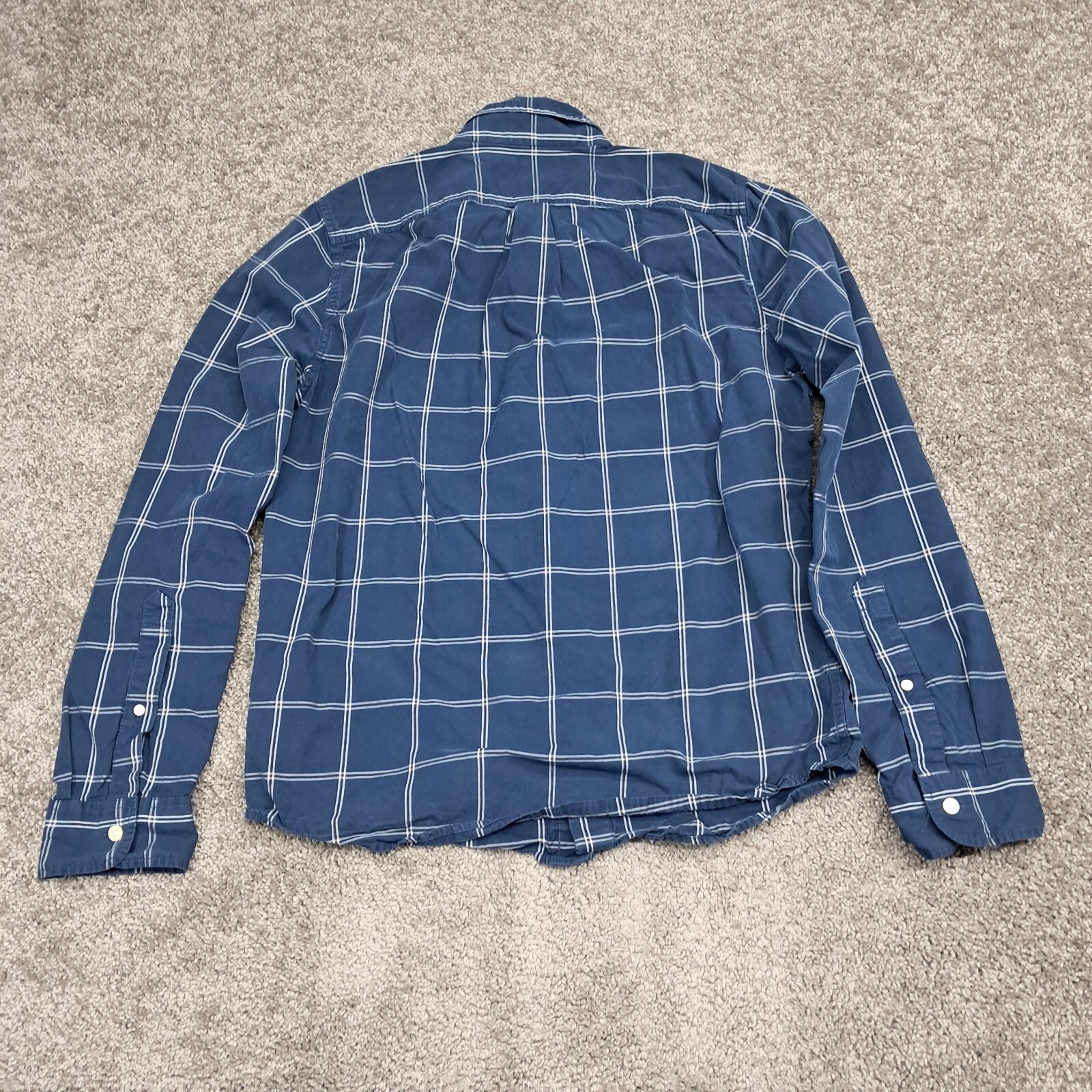 Abercrombie and Fitch Men's Button Up Shirt Long Sleeve Muscle Strip Blue Large