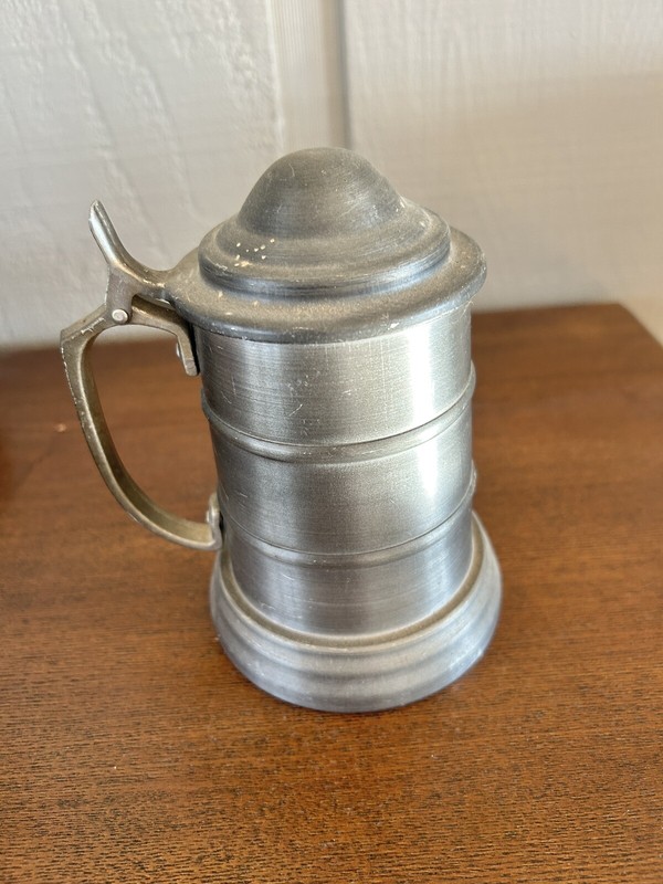 Vintage Lightweight Aluminum Stein With Clear Bottom
