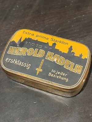 Gramophone phonograph needle tin herold nadeln with needle motif