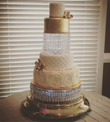 Runde Acryl Kristall Hochzeitstorte Ständer Kit mit Kristallen und LED Lichter 6''-14''