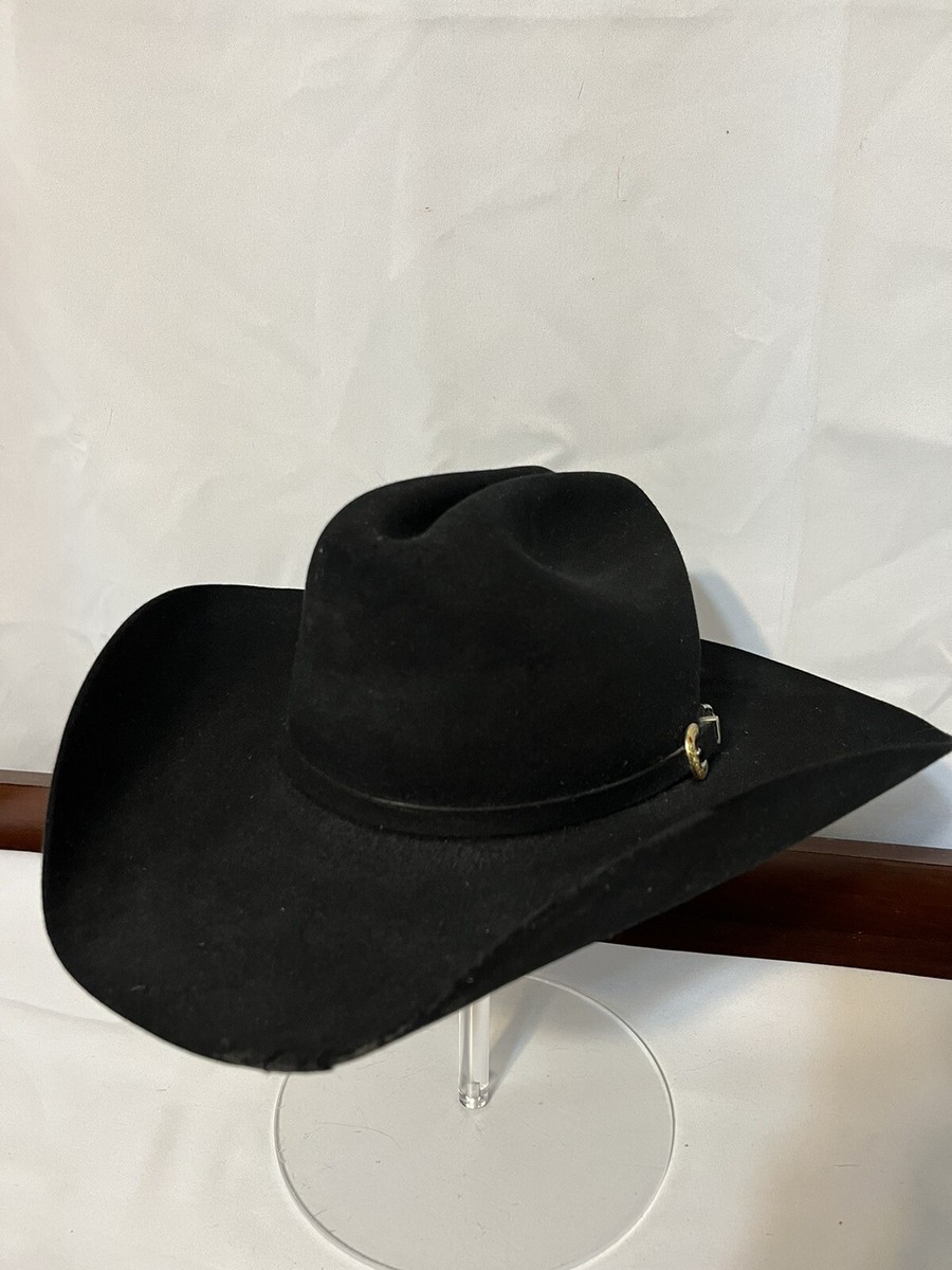 Vintage Miller Brothers Hats Black 15X Beaver Long Oval 56/7