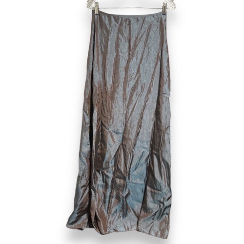 Vintage JS Collections Y2K Blue Iridescent Silky Slip Maxi Skirt Women’s Size 8