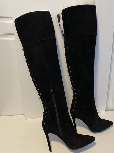 Jessica Simpson PARII 10th Anniversary Collection schwarzer Wildleder großer Stiefel Größe 6,5 - Bild 4 von 11