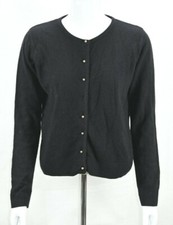 Vintage 80s Esprit De Corp Black Sweater With Pearl Buttons Size S RN 46077