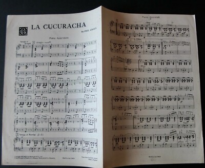 PHIL GREEN LA CUCARACHA AKKORDEON SOLO NOTEN (1941) ENGLAND