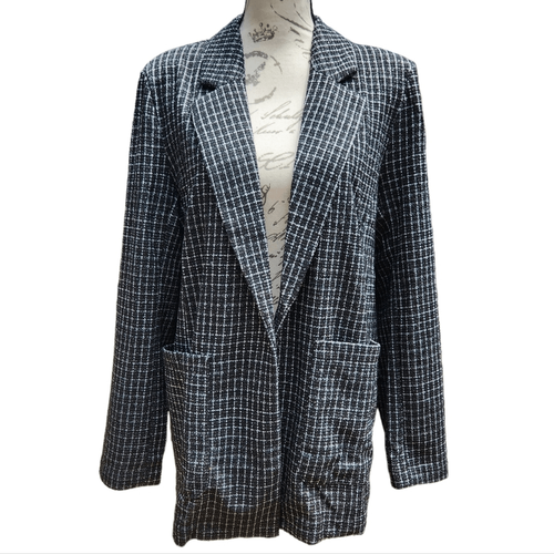 Sanctuary Neu mit Etikett karierter Johnnie Oversize Blazer Mantel Sportmantel in Schwarz Large - Bild 4 von 9