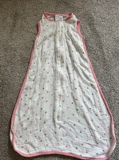 Aden Anais Thin Summer Sleep Sack Pink White Polka Dots 0-6m Baby Blanket Bag