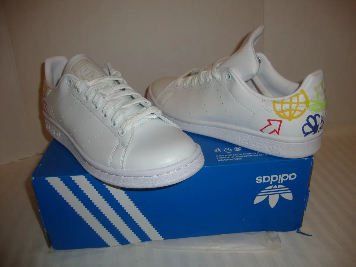 New Women Adidas Originals FX5679 Stan Smith Doodle Shoe Sneakers Shoes Size 8