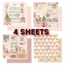 Christmas Sparkle Set #2 | 12" x 12" Cardstock | 4 Sheets | Scrapbooking