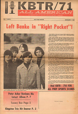 original USA Pop / Teen Magazine KBTR/71 Vol.7 Issue 6  : 1966 : Left Banke etc.
