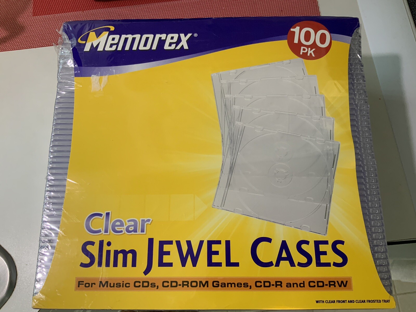 Memorex Slim Jewel Cases 100 PK Slim Clear Cases Sealed eBay