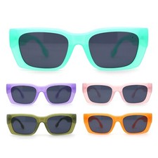 Classically Square Narrow Rectangle Plastic Womens Sunglasses