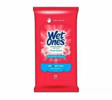 Wet Ones Antibacterial Hand Wipes, Fresh Scent, 20 Count Pack of 10 , Packaging