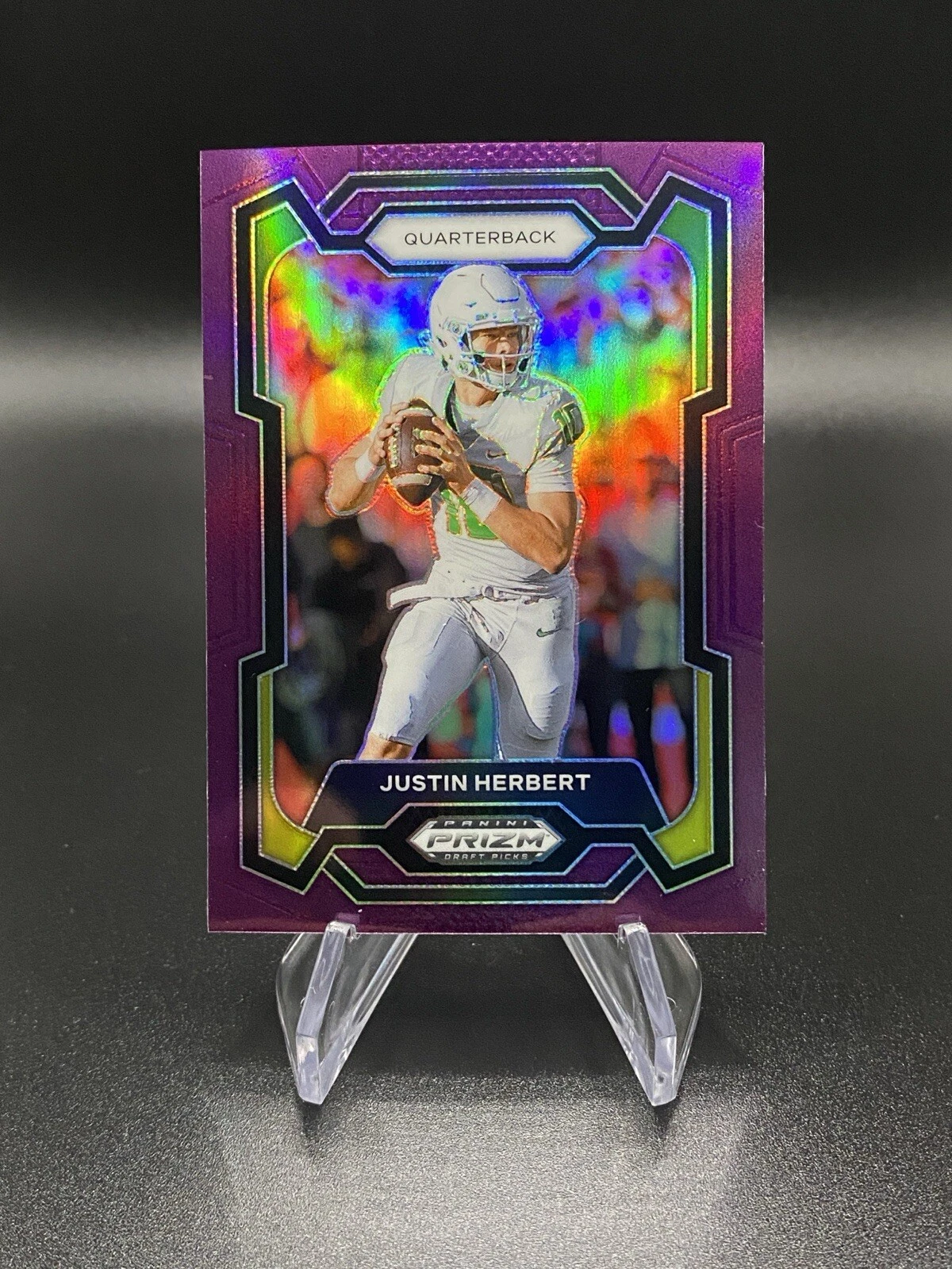 2024 Panini Prizm Draft Picks Justin Herbert Purple Prizm #67/75