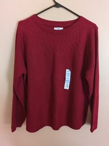 Pull Léger Manches Courtes Croft & Barrow Femme Taille M - Couleur Noir, Or Et Rouge, Style Décontracté