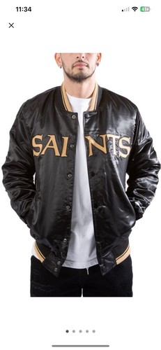Starter New Orleans Saints NFL Men's Quilt Lined Front Snap Jacket Men’s Small - Picture 3 of 6