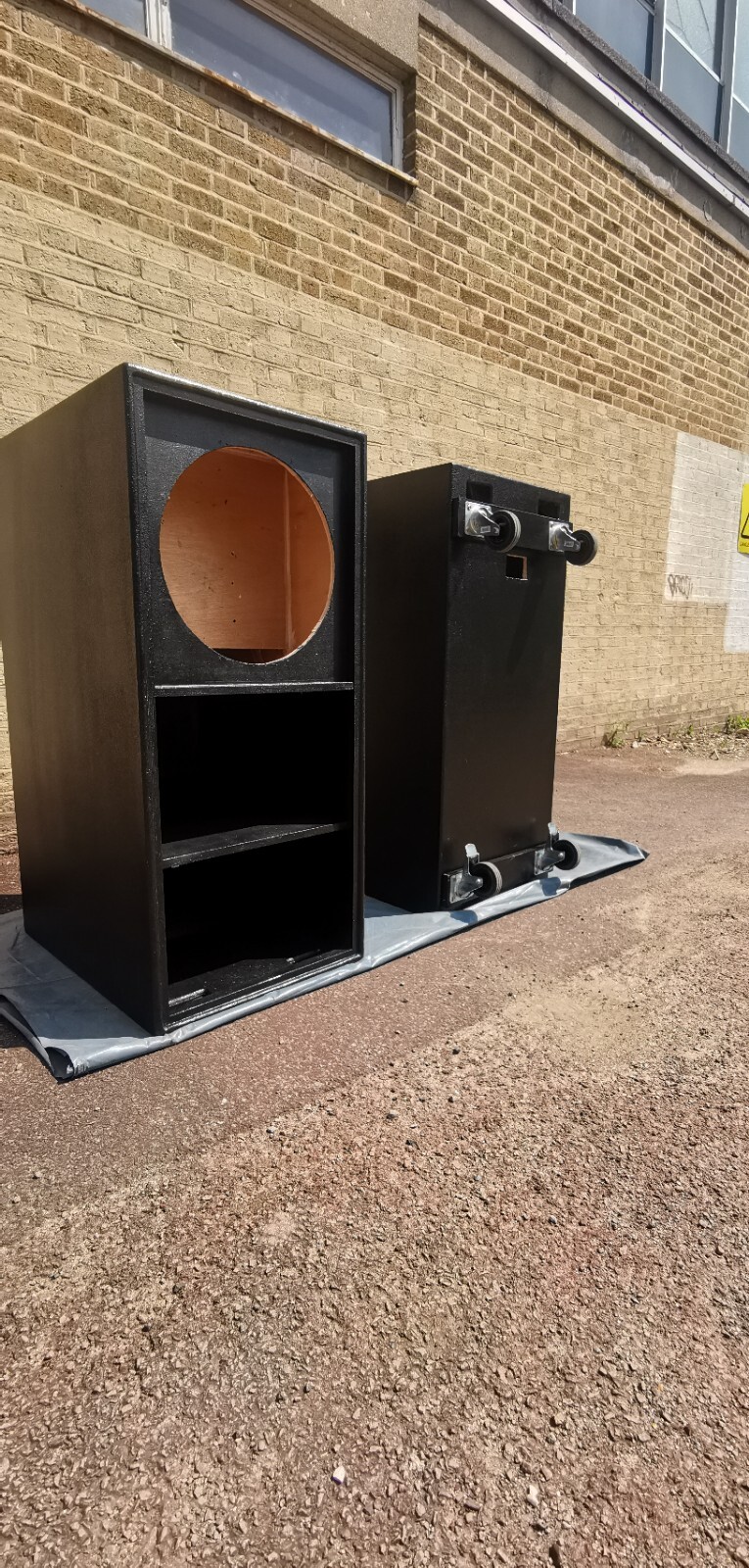 2x FullSize 18” READY TO GO scoop bass bins subwoofer Boxes eBay