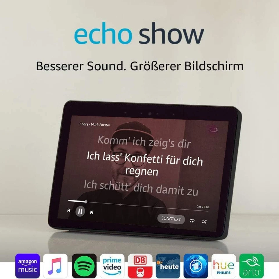 Echo Show (2. Gen.) Durch Alexa in Verbindung bleiben, Schwarz