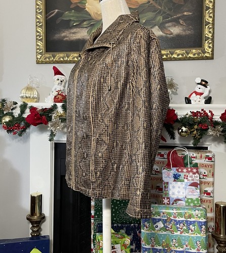 Ruby Rd Woman Faux Snakeskin Print Polyester Jacket 18W - Picture 3 of 5