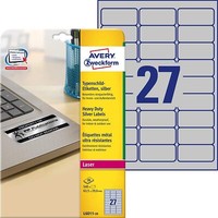 Avery Zweckform L6011-20 Typenschild Folienetiketten (63,5X29,6 Mm Auf Din A4, E