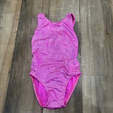 Illusions Sleeveless Leotard Girls Pink Sparkly USA Size 5