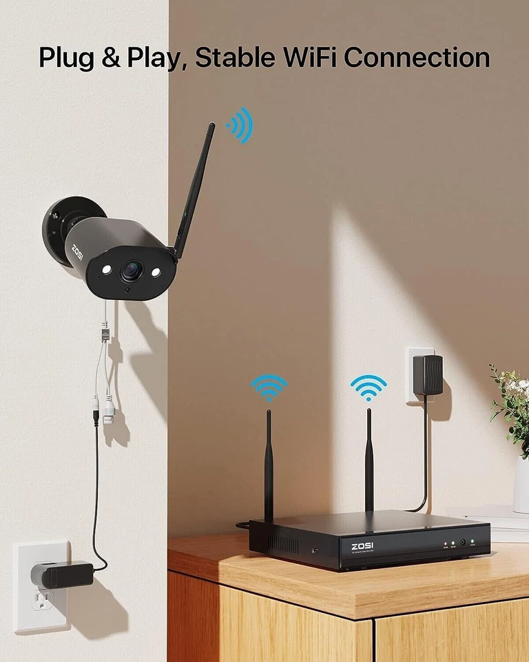 8 Camaras De Seguridad Wifi Exterior 1080P Inalambrica Con Vision Nocturna Video - Image 3 of 4