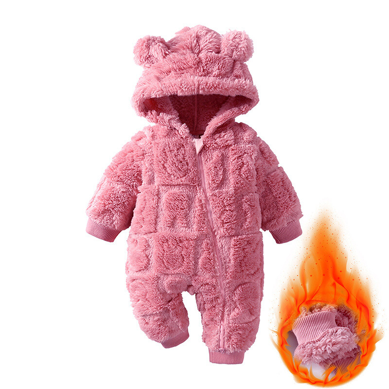 Newborn Baby Boy Girl Kids Bear Hooded Romper Jumpsuit Bodysuit Clothes Outfits